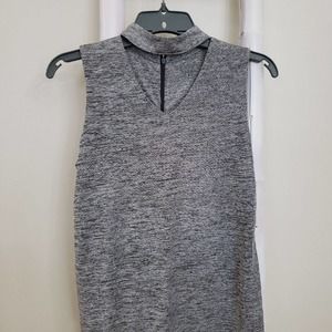 Ruff Hewn Silver Mock Neck Blouse Sz XS